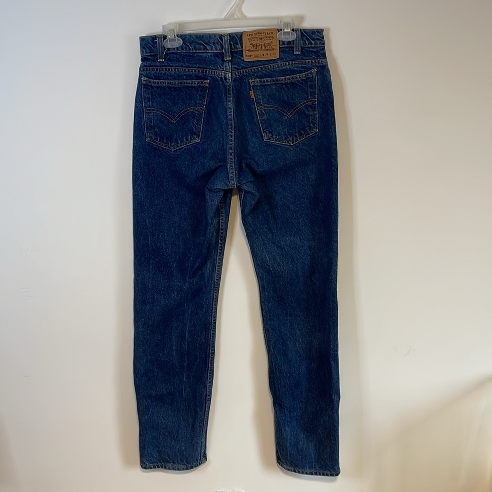 90s Levis Jeans Orange Tab VTG 505 34 Dark Blue Straight Denim 1996 Americana
